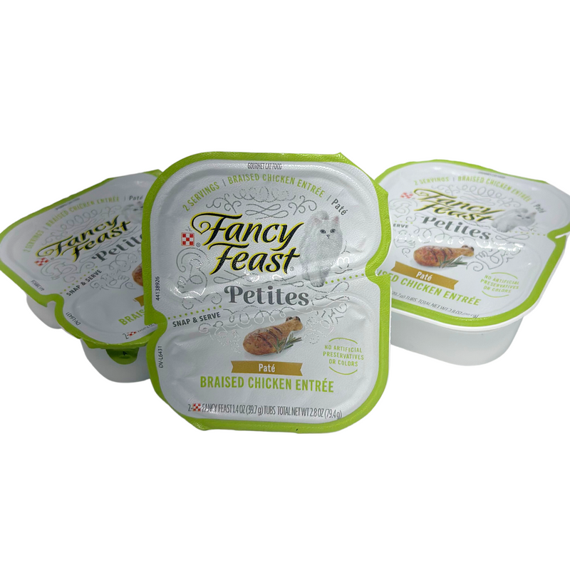 Purina Fancy Feast Petites Cat Food Pate, Braised Chicken Entree, 3CT 6 Servings