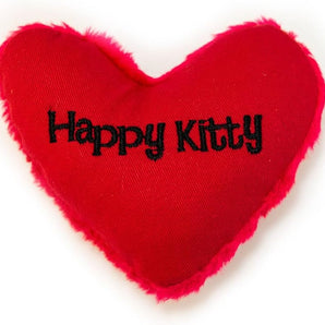 Yeowww Hearrrt Attack Happy Kitty Heart Shape Catnip Toy 4" 3-Pack