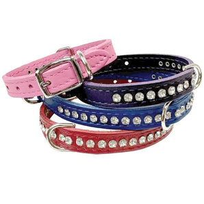 OmniPet Signature Leather Crystal Collar USA Made Diamond Rhinestones Dog Collars