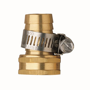 Orbit Male Hose Solid Brass Shank Mender 3/4 in. Fitting w/ Clamps Barbed
