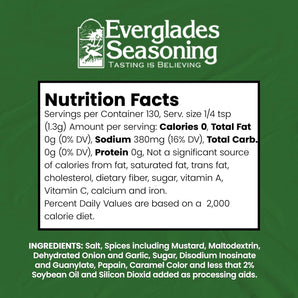 Everglades All Purpose Seasoning 6 oz. No MSG Southern Herb & Spice Blend