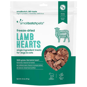 Smallbatch Lamb Heart Freeze Dried Treats for Dogs & Cats 3.5oz