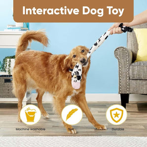 Skinneeez Crinklers Cow Squeaky Dog Toy 23” Stuffingless, Crinkle & Squeak, Safe & Washable Dog Fun!