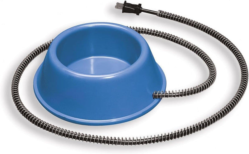 API Plastic Heated Pet Bowl 1 Quart , Blue