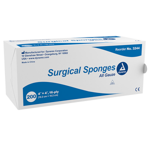 Dynarex Non-Sterile Gauze Sponges 4x4 Inch - 200 Count Box 100% Cotton Wound Dressing & First Aid Supplies