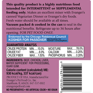 Evanger's Heritage Classic Beef Chicken & Liver Dog Food Grain-Free 12.5oz