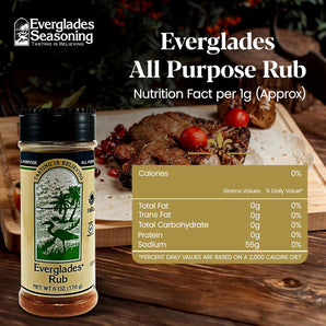 Everglades Rub Seasoning 6 oz. Sweet & Spicy BBQ Dry Rub for Meat