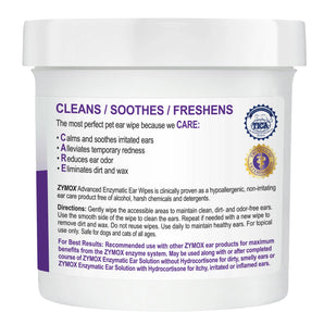 Zymox Advanced Enzymatic Ear Wipes 100ct Hypoallergenic LP3 Enzyme Dogs Cats