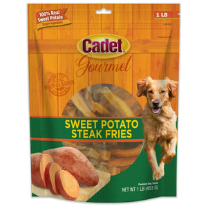 Cadet Sweet Potato Steak Fries Dog Treats 100% Real Sweet Potato 1lb