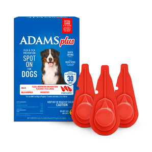 Adams Plus Flea & Tick Spot On 3 Doses 30 Day Control for XLarge Dogs 61-150lbs