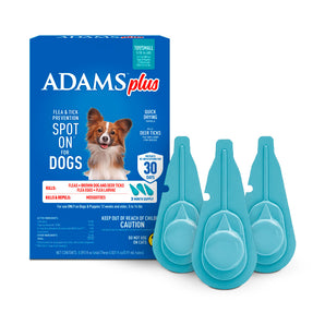 Adams Plus Flea & Tick Spot On 3 Doses 30 Day Control for Small Dogs 5-14lbs