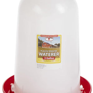 Little Giant 3 Gallon Poultry Drinker Gravity Fed Chicken Waterer Red Base