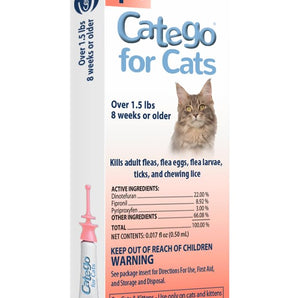 Catego Flea & Tick Spot Treatment for Cats 1.5+ lb Single Dose 1 Month