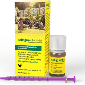 Safe-Guard AquaSol 3mL Chicken Dewormer FDA Approved 5 Day No Egg Withdrawal