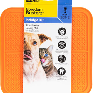 Pet Zone Boredom Busterz Indulge Licking Mat XL Orange for Dogs & Cats 2-Pack