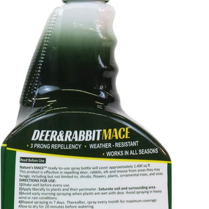 Nature’s Mace Deer & Rabbit Repellent Spray 40 oz Ready-to-Use Yard Garden