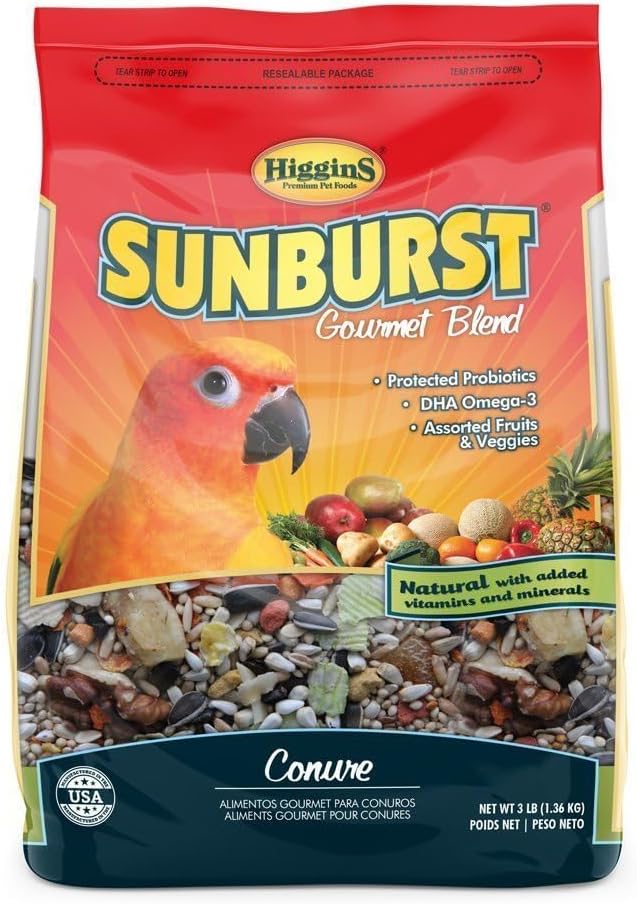 Higgins Sunburst Gourmet Blend Conure Bird Food 3lbs.