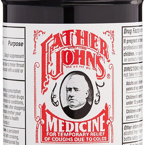 Father John's Cough Medicine Suppressant Syrup 4 oz. Cod Liver Oil Base Alcohol Free