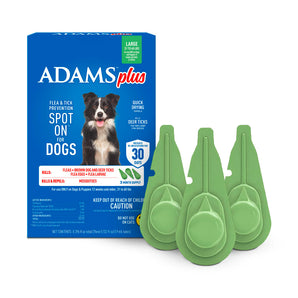 Adams Plus Flea & Tick Spot On 3 Doses 30 Day Control for Large Dogs 31-60lbs