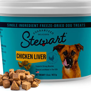 Stewart Freeze-Dried Chicken Liver Dog Treats Food Topper 1.5 oz