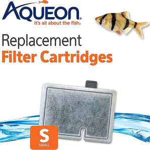 Aqueon Replacement Filter Cartridges Easy Install Dual-Sided Carbon Filter Media Small 6-Pack