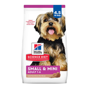 Hills Lamb Puppy Dog Hill's Science Diet Adult Small & Mini Meal Brown Rice Recipe Dry Food Bag (4.5lb)