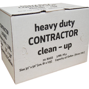 Heavy Duty Contractor Trash Bags 42 Gal 3 Mil Tear Resistant Black 20pk
