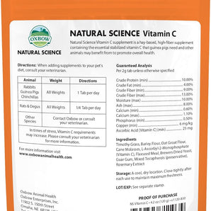 Oxbow Natural Science Vitamin C Guinea Pig Supplement with Timothy Hay 4.2 oz