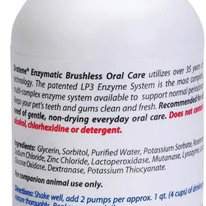 Zymox Oratene Enzymatic Brushless Oral Care Water Additive Animal Use Only 8 oz.