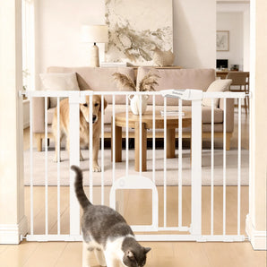 CatPrivilege T7 | Expandable Stylish Baby Gate with Cat Door