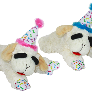 Multipet Lamb Chop® w/ Birthday Hat  - Assorted Colors 4"
