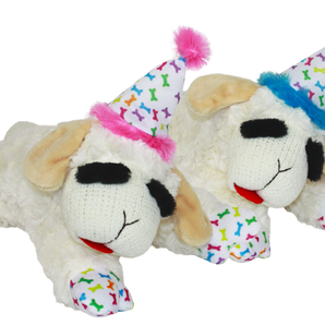 Multipet Lamb Chop® w/ Birthday Hat  - Assorted Colors 4"