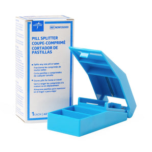 Medline Pill Splitter Cutter Crusher Accurate Dose Divider with Storage