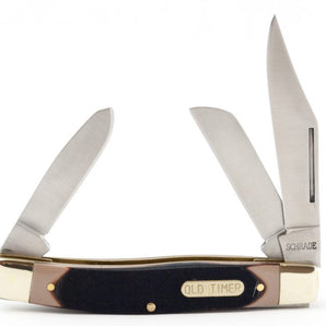 Old Timer Senior Pocket Knife 4" Closed - 3 Blade Sawcut Handle, Classic EDC