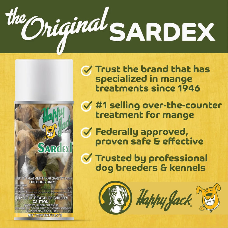 Happy Jack Sardex II Sarcoptic Mange Remedy Aerosol Dogs 9.5 oz.