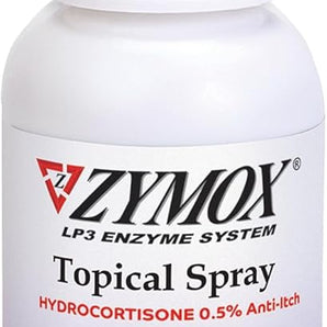 Zymox Topical Spray 0.5% Hydrocortisone Dogs Cats Wounds Itching 2 oz.