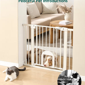 CatPrivilege T7 | Expandable Stylish Baby Gate with Cat Door