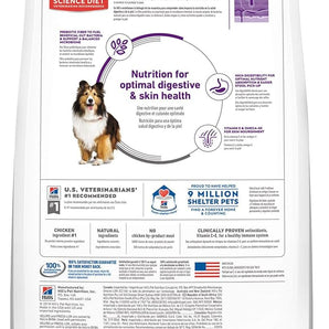 Hill's Science Diet Adult Sensitive Stomach & Skin Chicken Recipe Dry Dog Food Bag