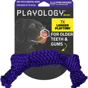 Playology Scented Rope Dog Toy Variety Pork Beef Chicken Interactive Fun 3-Pack