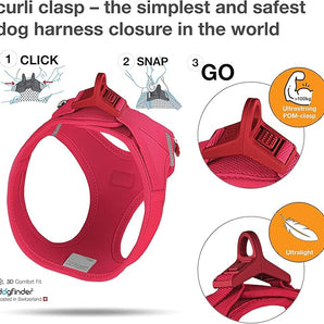 Curli Clasp Vest Harness Air-Mesh Red