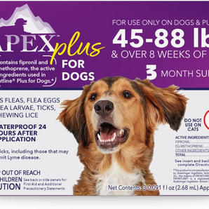 Apex Plus Flea & Tick Treatment for Large Dogs 45-88 lbs 3-Month Supply