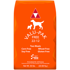 Valu-Pak Free 22/12 Performance Dog Food Gluten-Free Orange Bag 50lbs.