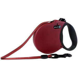 Alcott Adventure Retractable Reflective Belt Leash for Dogs, 16' Long, MD Red