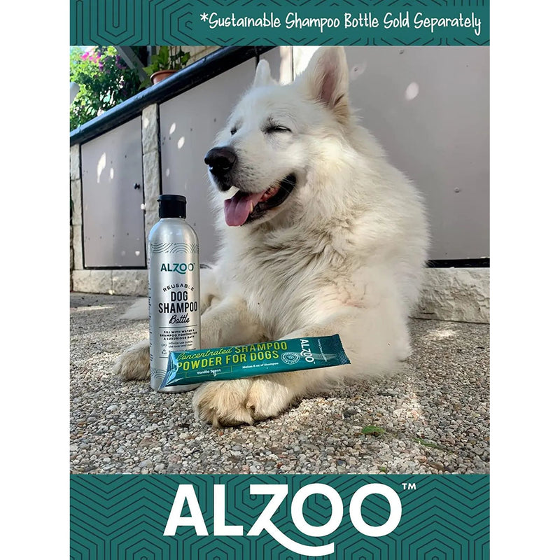 Alzoo Sustainable Concentrated Powder Shampoo and Bottle Alzoo