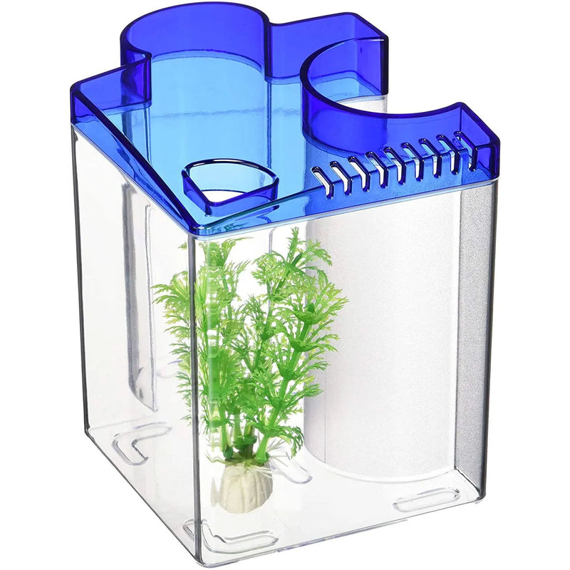 Aqueon Betta Puzzle Half Gallon Aquarium Kit Blue Aqueon