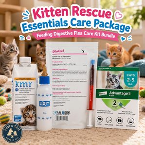 Kitten Rescue Essentials Care Package Feeding Digestive Flea Care Kit Bundle