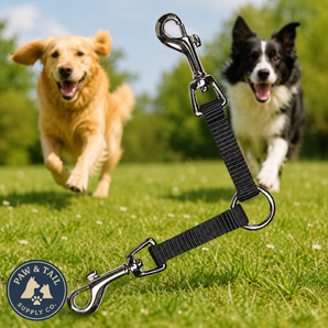 Guardian Gear Nylon 2-Way Dog Coupler Small 4" Black Swivel Clip