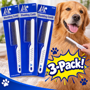 Millers Forge Shedding Comb for Dogs 8 Inch Double Coat Grooming 3-Pack