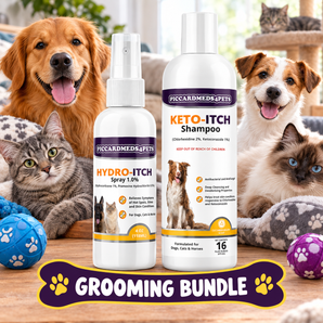 Piccardmeds4pets Keto-Itch Relief Shampoo 16 oz + Hydro-Itch 1% Spray 4 oz Skin Care Bundle