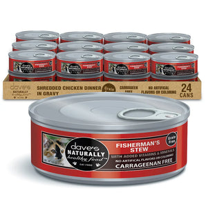 Chicken Grain Free Cat Dave's Naturally Healthy Shredded Fisherman's Stew Wet Food (5.5oz)